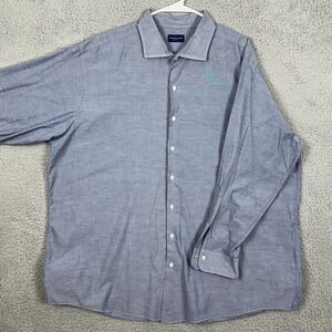 Proper Cloth Shirt Button Up‎ Adult Mens 3XL Blue Long Sleeve Casual 100% Cotton
